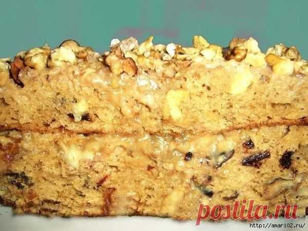 Лакомка с орехами и сгущённым молоком..