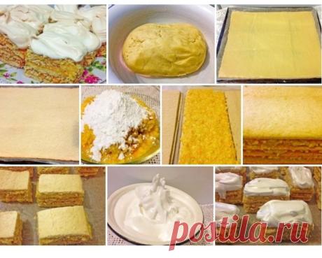Апельсиновые пирожные с безе. Очень вкусное и ароматное апельсиновое пирожное, как солнышко, заглянувшее в окно после долгого ненастья. В основу пирожных входит сметанное тесто, начинка - из пропущенного через мясорубку апельсина с сахаром. Сверху пирожные покрывают шапочкой взбитых с сахаром белков и запекают примерно 15 минут в горячей духовке