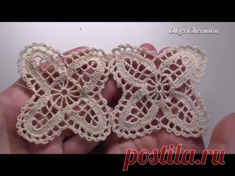 Openwork motive Сrochet. Pattern  Tutorial for doily Ажурный мотив для салфетки