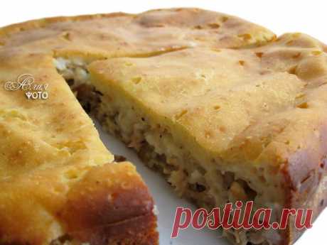 Заливной пирог с курицей и рисом от Алии!