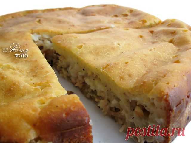 Заливной пирог с курицей и рисом от Алии!