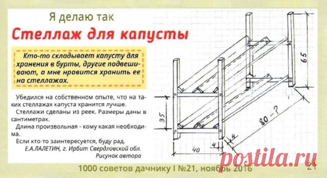 Стеллаж для капусты