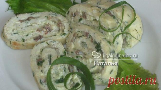 Яичный рулет с сельдью рецепт пошаговый от Лиги Кулинаров. Рецепт яичного рулета с сельдью, рецепты Лиги Кулинаров.