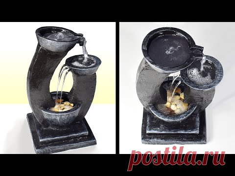 DIY amazing Cement Tabletop Water Fountain | DIY Awesome Waterfall Fountain