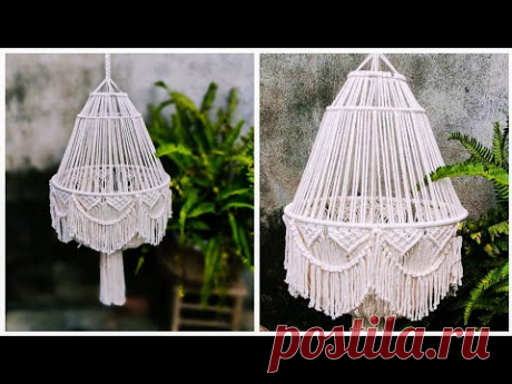 DIY MACRAME LAMP SHADE #4, EASY MACRAME FOR BEGINNERS - YouTube