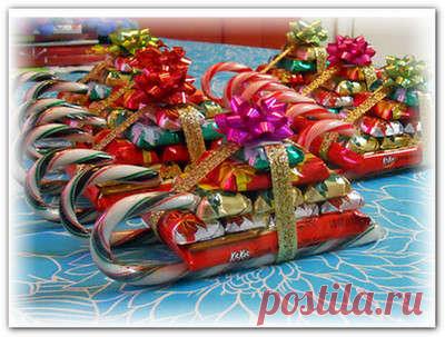 СЛАДКИЙ ПОДАРОК ИЗ КОНФЕТ СВОИМИ РУКАМИ "САНИ" Мастер-Класс - Buket7.ru