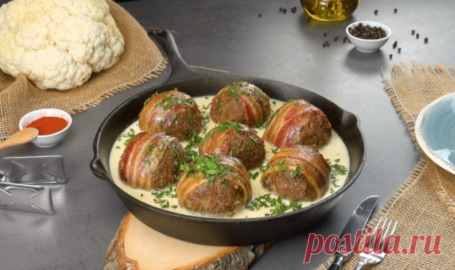 Мясные шарики с цветной капустой и нежным соусом: простой и вкусный ужин на скорую руку.