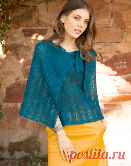 Палантин с завязками - схема вязания спицами. Вяжем Палантины на Verena.ru