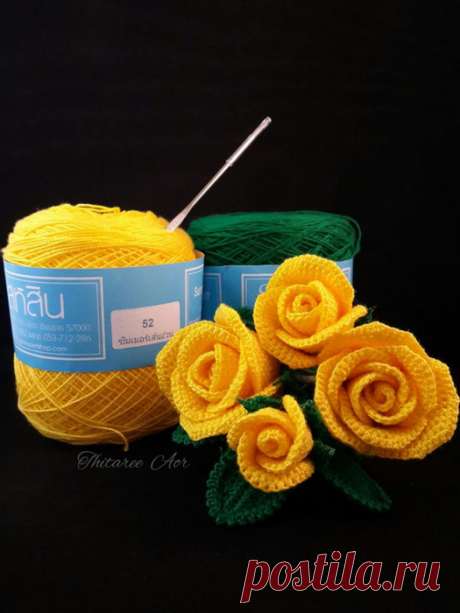 ergahandmade: Crochet Roses + Diagrams + Pattern Step By Step