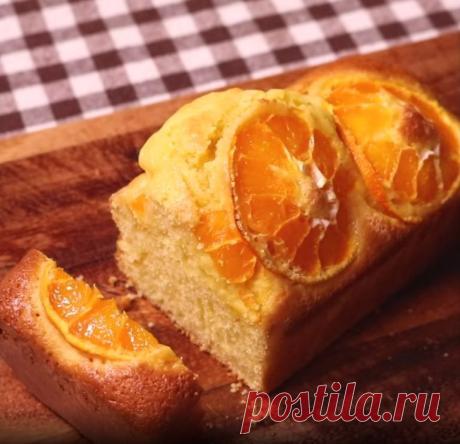 Японская кухня: Мандариновый кекс (Микан но паундокэки) рецепт с фото