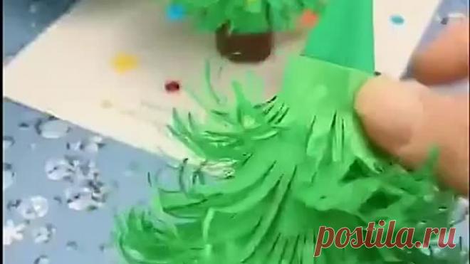 Елочка из цветной бумаги