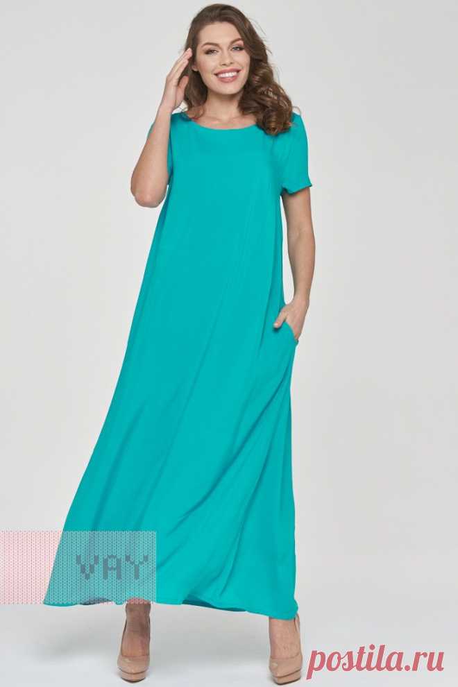 Летние платья от марки VAY. Женские летние платья VAY (артикул 191-3486), цветовое решение лагуна. Ещё больше женских платьев марки ВЭЙ на оптовом сайте производителя VAY - Ньювэй.ру https://www.newvay.ru