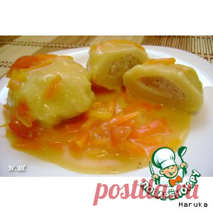Кубэ манные с мясной начинкой в соусе (иракское блюдо)