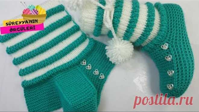 İKİ ŞİŞ YENİ MODEL BOMBELİ BOT PATİK YAPIMI / BAYAN PATİK MODELLERİ / #patik #örgü #ikişiş