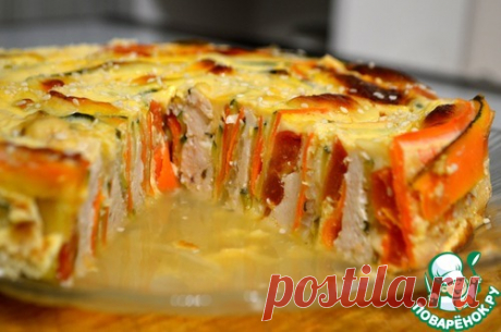 Простая овощная запеканка с куриной грудкой - кулинарный рецепт