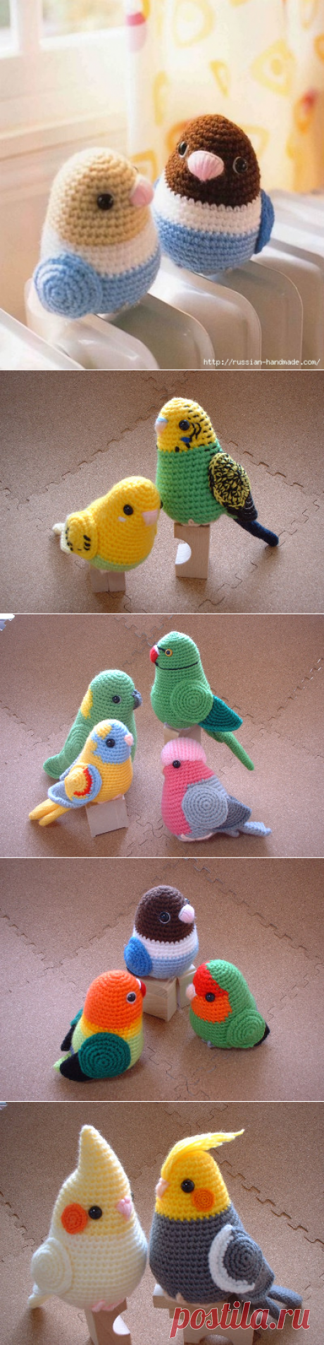 Попугайчики амигуруми крючком. Схемы и видео м