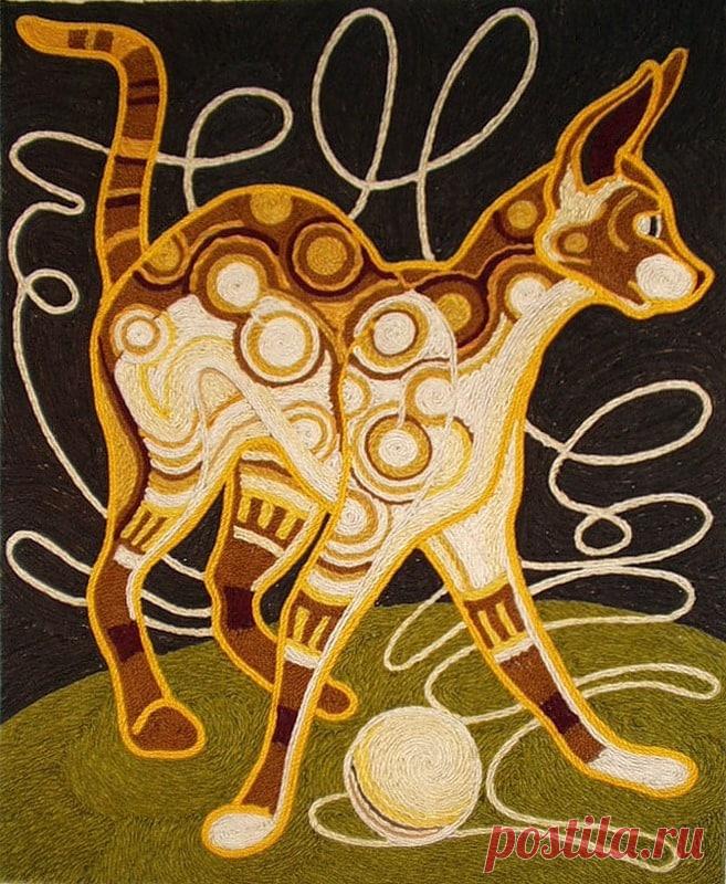 Рисование пряжей — просто, но как эффектно! Справится даже новичок