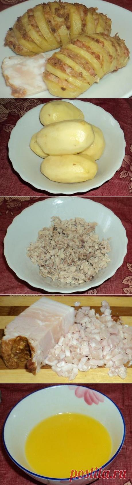 Картофельная &quot;гармошка&quot; с куриным фаршем | Четыре вкуса