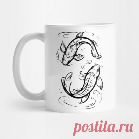Koi fishes, Pisces zodiac sign - Pisces Zodiac - Mug | TeePublic