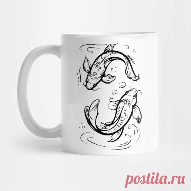 Koi fishes, Pisces zodiac sign - Pisces Zodiac - Mug | TeePublic