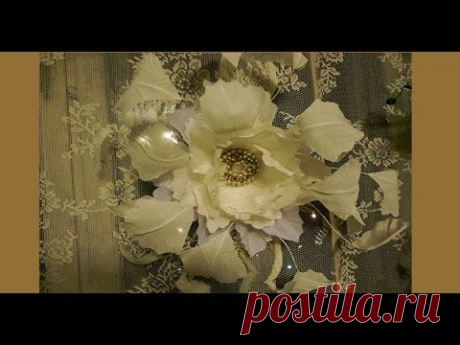Цветок - шляпка свадебная из ткани.
