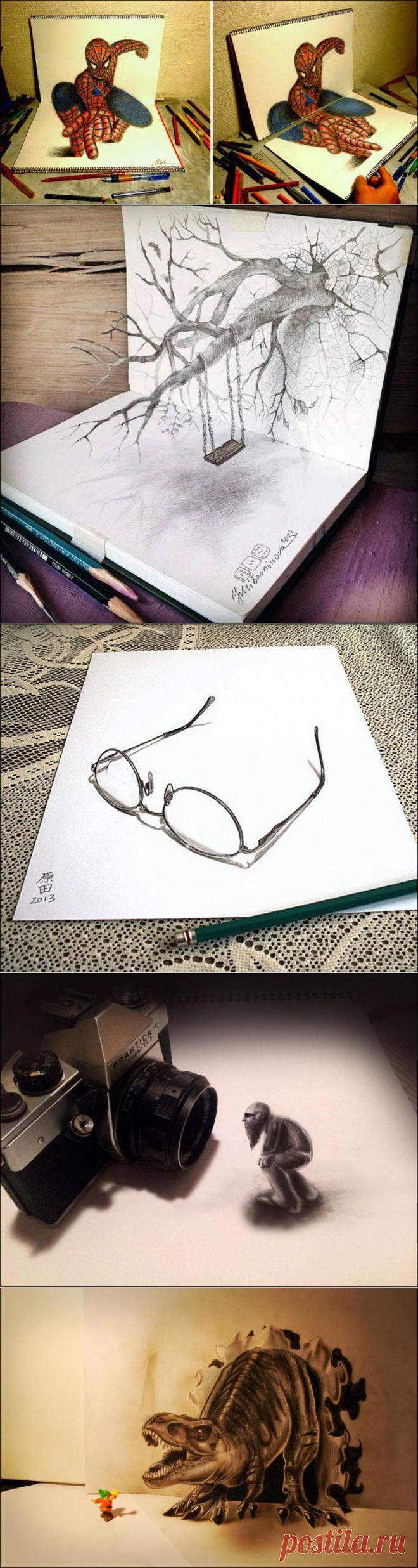 Потрясающие 3D-рисунки карандашом | ВЗГЛЯНИ НА МИР С ИНТЕРЕСОМ