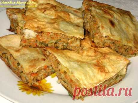 Лавашный мясной пирог.