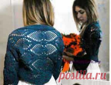 Болеро с узором "ананасы" крючком 124 |