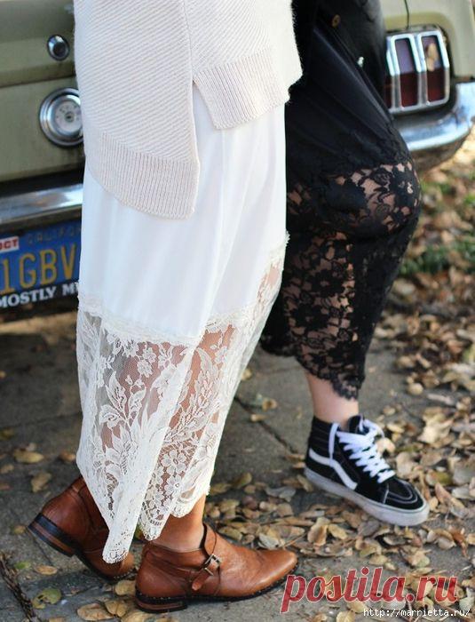 Кружевная отделка юбки