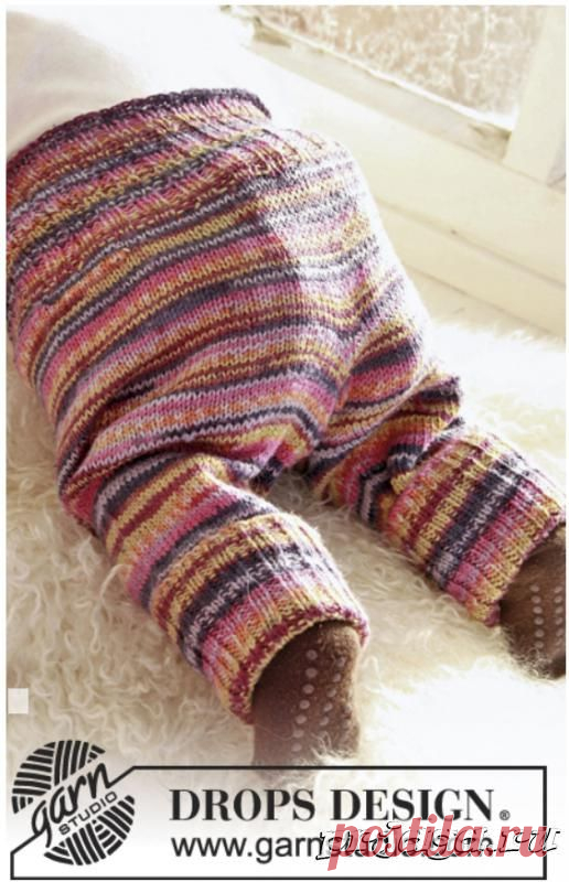 Вязание спицами для детей – штанишки из Дропс на русском