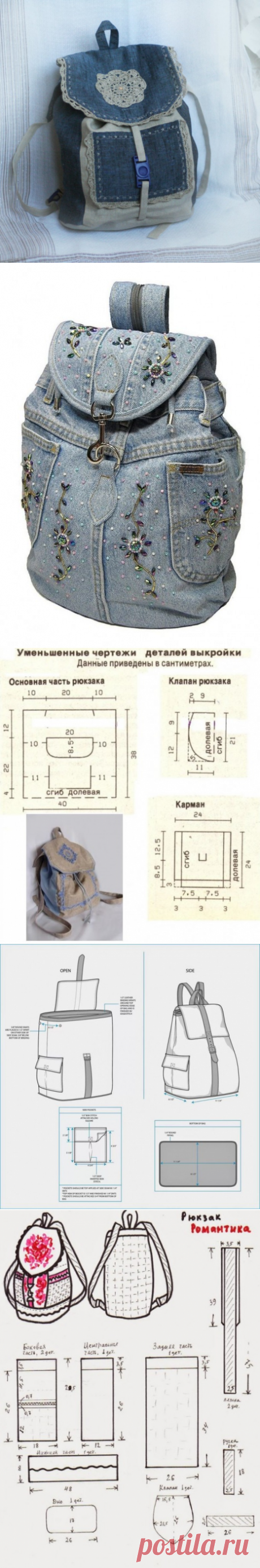 Моделирование рюкзаков из джинсовой ткани