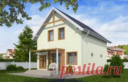 Дом с мансардой и террасой Rg3569