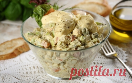 Салат &quot;Столичный&quot; с курицей и свежим огурцом