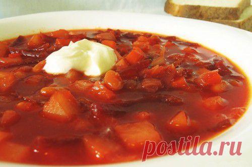 Борщ с яблоками по - черниговски