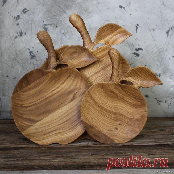 Набор тарелок Яблоко из дуба – купить на Ярмарке Мастеров – FTYGBRU | Наборы посуды, Великий Новгород
