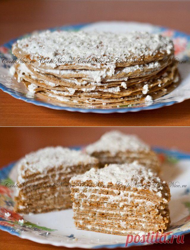 Блинный торт с творожным кремом диетический рецепт | CookNice