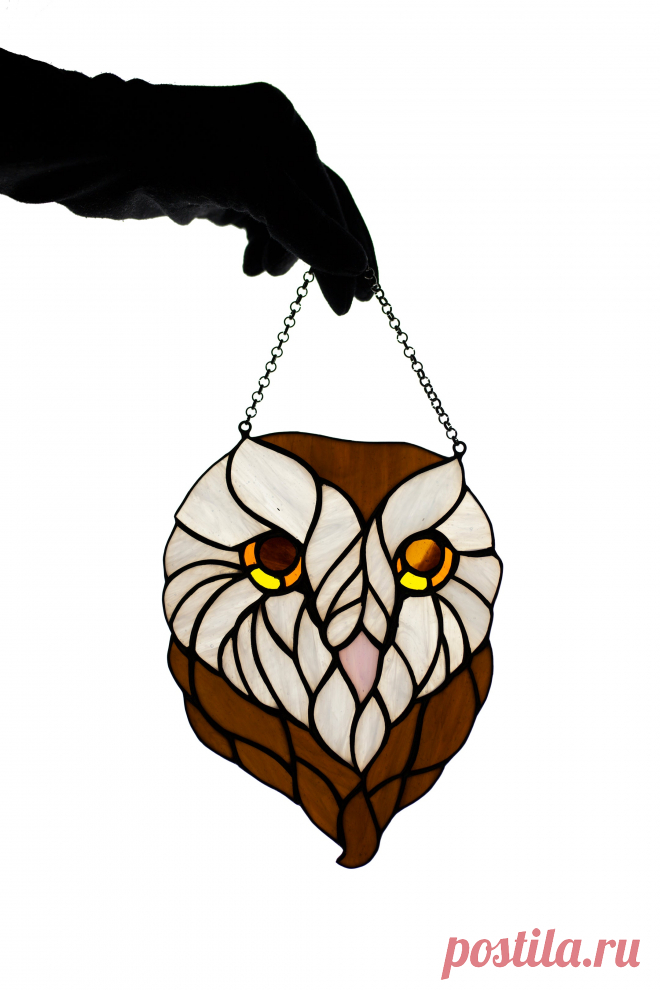 Owl stained glass window hangings sun catcher owl gift for boyfriend s Window hanging suncatcher made of stained glass pieces by my own disign.Handmade using Tiffany copper foil technique.Looks amazing in the lights of a sun.You will get it completely ready for installation. It comes with a self-adhesive hook and copper chain.I can change the colors you like to your custom request.It will