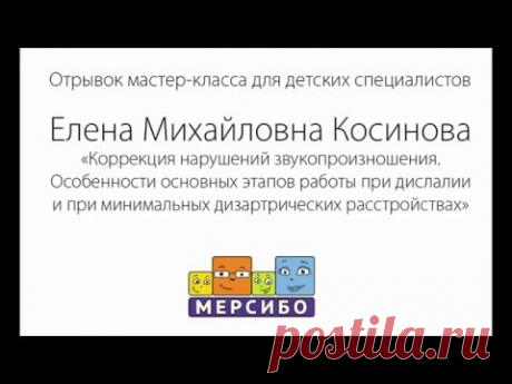 Отрывок из мастер-класса Елены Михайловны Косиновой