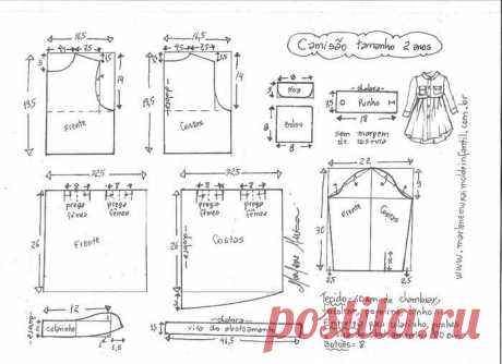 Выкройки и схемы детской одежды