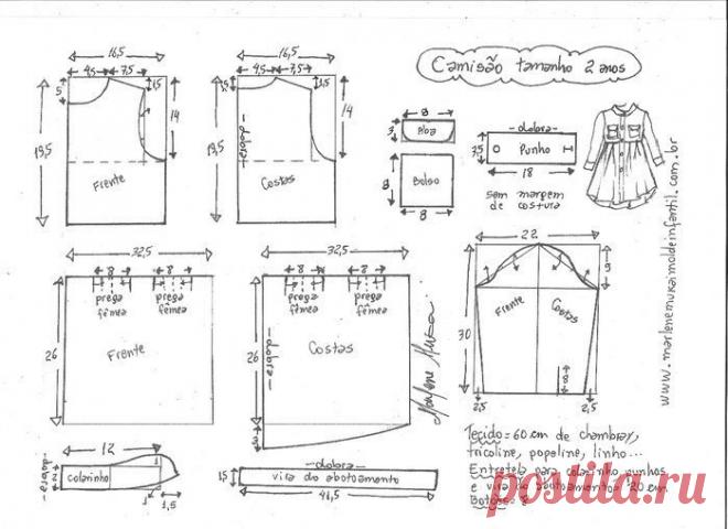 Выкройки и схемы детской одежды
