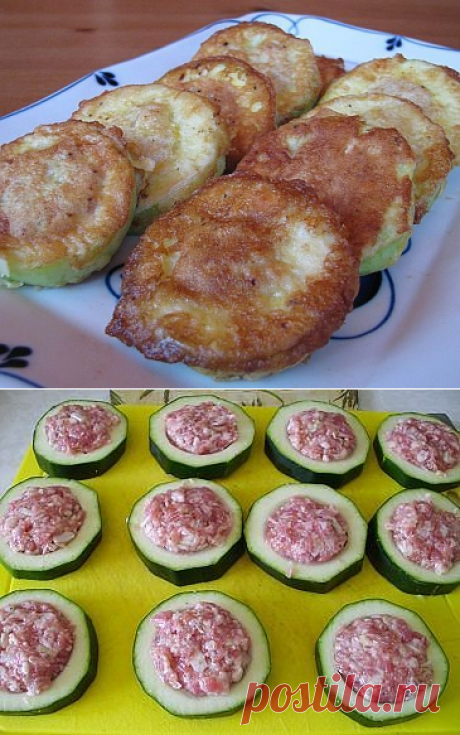 Кабачки с мясом в кляре (фарш любой)