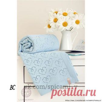 Плед спицами, полный любви