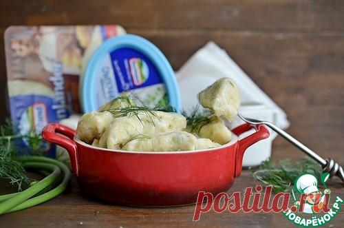 Ленивые вареники с чесночными стрелками – кулинарный рецепт