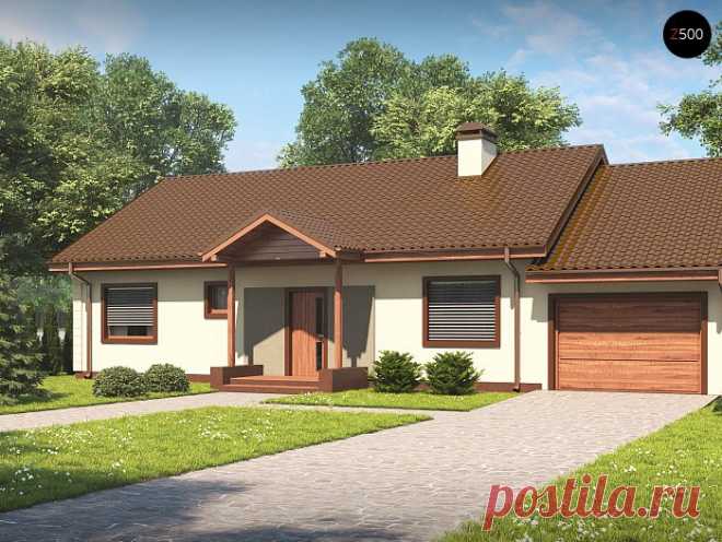 Проект Z91 GP Версия проекта Z91 с гаражом, пристроенным справа. - Z500 - Проекты домов и гаражей