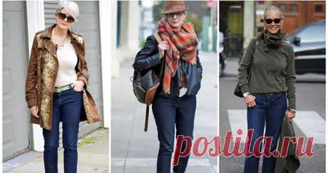Джинсы для женщины после 50 лет - с чем носить