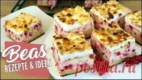 Quark-Johannisbeer Kuchen Rezept | Mit Baiserhaube backen | Süß trifft Sauer