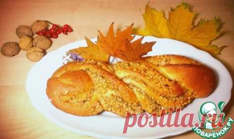 Творожная плетенка с орехами