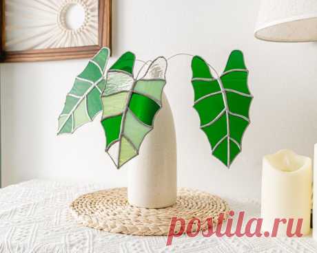 Hoja verde de vidrio, Ideas de regalos de jardín, Atrapasueños de plantas, Decoración Monstera, Regalos de jardín únicos, Decoración de ventanas, Vidriera Monstera F34 - Etsy Chile
