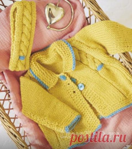 Комплект из расклешенной кофты для девочки и повязки для головы схема » Люблю Вязать