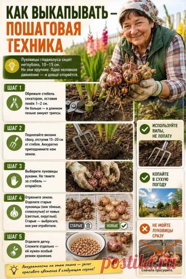 Как выкапывать луковицы гладиолуса